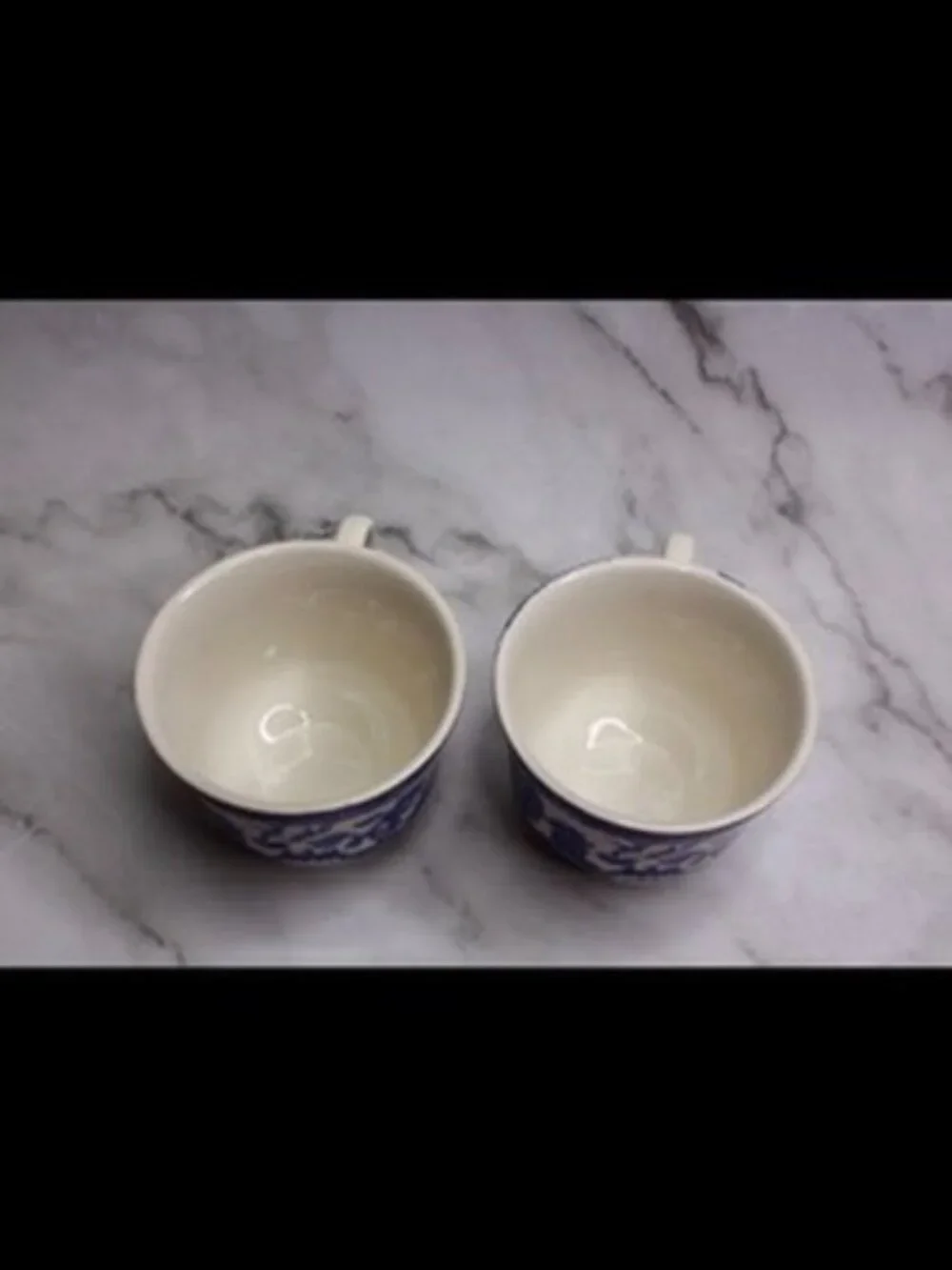 Set of Two Blue Willow Pattern Tea Cups